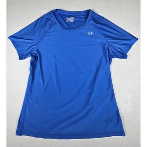 Under Armour Mens HeatGear Fitted Short Sleeve Athletic Shirt Blue XL 1248505